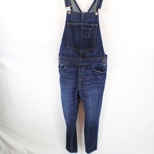 Hollister Straight Leg Overalls Blue Embroidered